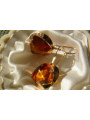 Russian Soviet silver rose gold plated 925 Amber earrings veab006